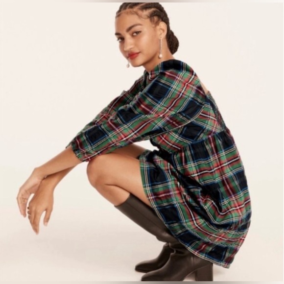 J Crew Tartan Plaid Mini Dress - Picture 5 of 6